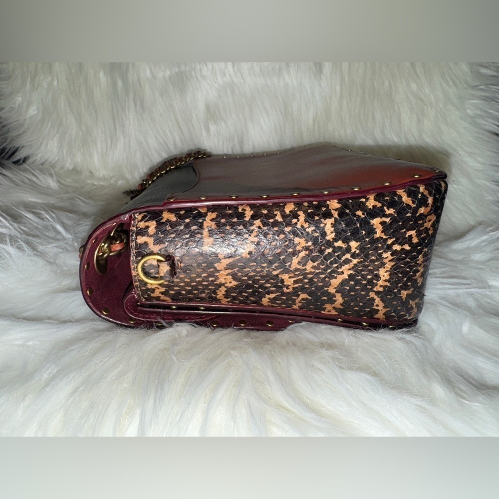 Coach Parker with Rivets and Snakeskin Purse - Picture 10 of 12